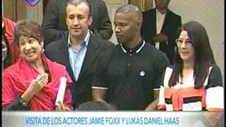 Presidente Maduro recibi&oacute; a los actores Jamie Foxx y Lukas Hass en Miraflores