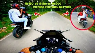 Ns160 Vs R15m Vs Ns200 😍 | Evening Ride With Hyper Mode 😱 | @hypersam01  