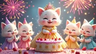 🎉✨ Happy Birthday To You 🎂 Cute Kitten Celebration 💖#HappyBirthday #CuteKitten #viralvideo