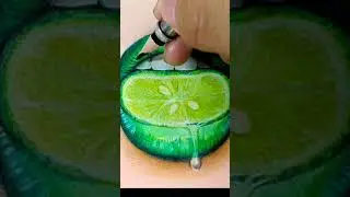 Iconic Lime Lips Drawing using Pencils| #Shorts