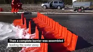 NOAQ Boxwall Flash Flood Barrier in action