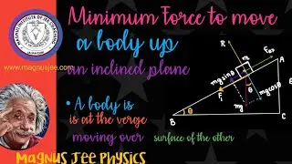 Minimum force to move a body up a rough  inclined plane