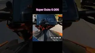 KTM Super Duke 1290R--0-200 Acceleration. #topspeed #biketopspeed #ktm