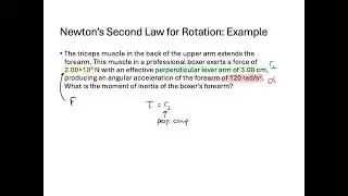 Rotational Dynamics Example 1 - find moment of inertia