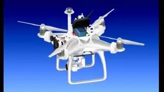 Flying megaphone with remote controlled searchlight for DJI Phantom 4