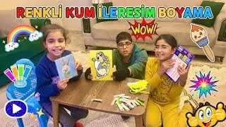 RENKLİ KUM Boyama Nasıl Yapılır? Kolay Eğlenceli Çocuk Etkinliği! 🖌️