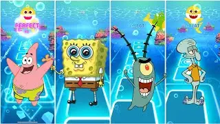 Patric star 🆚 SpongeBob 🆚 Sandy cheeks 🆚 squidward EDM rush tiles hop