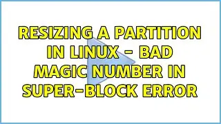 Resizing a partition in Linux - Bad magic number in super-block error