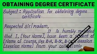Write Application for Obtaining Degree Certificate | Easy English Application for Degree Certificate