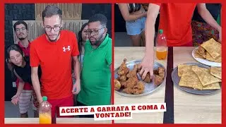 DESAFIO PASTEL E FRANGO: Acerte a garrafa e coma a vontade!