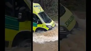 Ambulance Taking The Plunge&hellip;🚨 #emergencyresponse #Waves #Floodedford #UK #999 #Sirens #Crazy #FYP