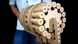 Sixteen Shots Cardboard Machine Gun | How to Make a DIY Cardboard Gun