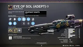 I Could Be The Best Sniper In Destiny 2 But It Bores Me (Eye Of Sol ADEPT, Shayura's Wrath ADEPT)