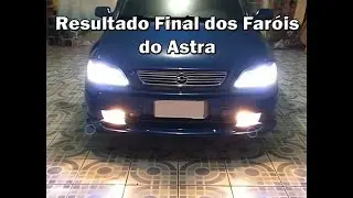 #19 Faróis do Astra Finalizados Projetor Retrofit Angel Eyes LED DRL Resultado Final Top
