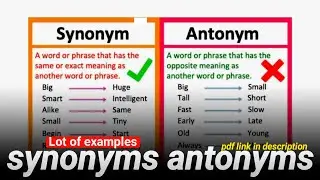 Synonyms & Antonyms List - Most Important Synonyms & Antonyms words for Exams - Solution Buddy