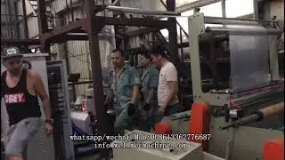 SJ B60 plastic film extruder with rotary die head and double rewinder