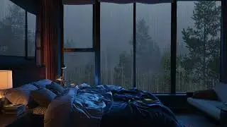 Relaxation with the Gentle Sound of Rain in the Forest Outside Your Peaceful Bedroom