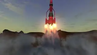 Power Animator 9 - Rocket Launch Particle FX Demo Scene Rendered
