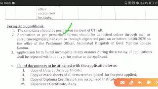 GMCH Staff Nurse Vacancy 2020 in J&K // Fresher GNM & BSc Nursing can Apply / Last Date~30 Aug 2020