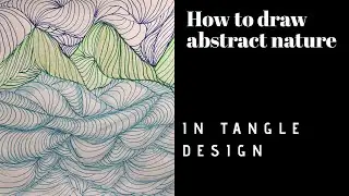 How to do simple abstract Mountain drawing with zentangle pattern (speed drawing)