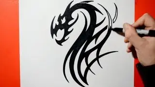 Tribal Dragon #17 / Tattoo Design Style / How To Draw Graphic Art / JSHcreates