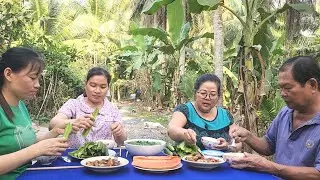 Bữa Cơm Không Đồng với Món Cá Rô Đồng Kho Tiêu Chấm Đậu Rồng Dưa Leo Chuột | BQCM & Family T 1236