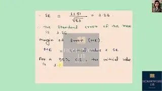[Math] In a sample of 83 respondents, the mean number of hours worked per week is 39.04, with a stan
