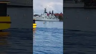 Small Tourist Boat and Danish Navy Ships on Copenhagen Lake 🇩🇰
