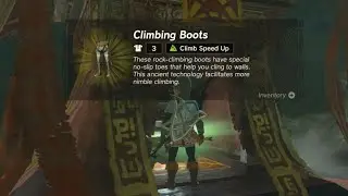 Climbing Boots, Upland Zorana Byroad Cave,   Zelda TOTK