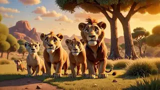 Two Laughing Lions Roar with Glee | Fun Animal Nursery Rhyme for Kids | Counting Song
