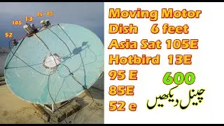 Multi LNB Setup Moving Motor Dish 6Feet  105E 95E 85E 13E 52E Maximum Satellite Setup