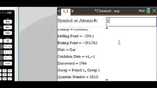 TiNspire CX: Quick Chemical Element Information (Periodic System of Elements) Look up