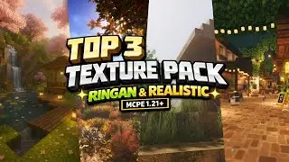 TOP 3 TEXTURE PACK MCPE 1.21|| RINGAN & REALISTIC|| 128X