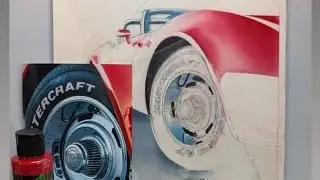 Trailer... Part 4 Corvette Stingray Iwata Airbrush - Claybord - Createx Illustration Colors  12/2/25