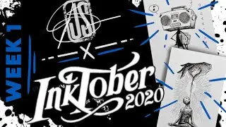Inktober 2020 | Week 1 Time-lapse Drawings