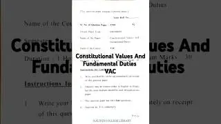 Constitutional values and Fundamental duties | VAC | SEM 1 3 | REGULAR | DU | NEP | 2024