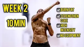 Week 2 At-Home Cardio & Abs | Follow Along Fat-Burning Workout