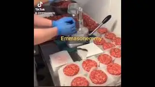 see how industrial manual hamburger machine operates