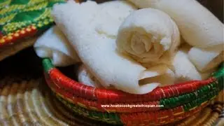 Ethiopian Food - Injera how to make recipe - Rice flour Version Not Tef Teff Amharic English