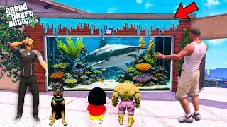 Franklin Garage Turns into Monster Fish Tank | Shinchan Big Shock In GTA 5