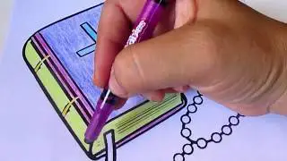 BIBLE COLORING PAGES / HOW TO DRAW A BIBLE AND ROSARY BEADS / COLORING A BIBLE / KIDS SONGS