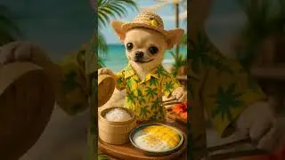 Tropical Mango Feast by a Baby Chihuahua