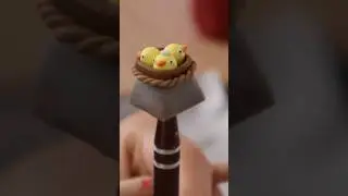 Making Onsen Chick keycaps from Spirited Away #artisankeycaps #studioghibli #polymerclay