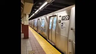 NYCT: R160 #9120 (R) + R46 #5814 (Q) leaving DeKalb Avenue