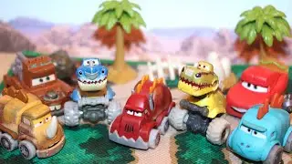 Mattel Disney Cars 2023 Mini Racers Dino Egg Cruisers - Spinocrankshaftorex Mechaturbonatops McQueen
