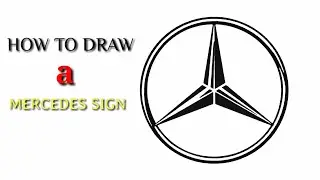 How to draw a sign of Mercedes