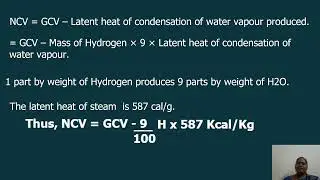 Calorific Value and Problems based on GCV & NCV
