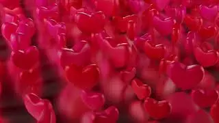 Floor filled with lots of spinning red hearts.Free VJ Looped Animation 4K