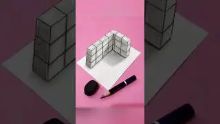 How to draw 3d wall #3d #3dwall #shorts #drawing #painting #viral #stepbystep