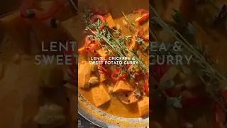 EASY Lentil Chickpea & Sweet Potato Curry